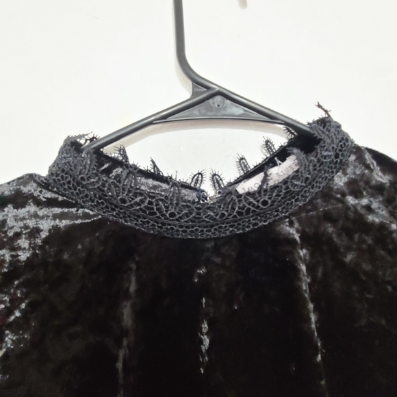 Anthropologie black velvet and lace top - Picture 9 of 10
